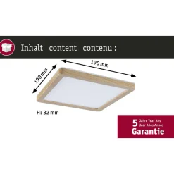 LED-paneeli Paulmann Atria Shine, kulmikas, 190x190mm, IP44, 8W, 1160lm, 3000-6500K, valkoinen