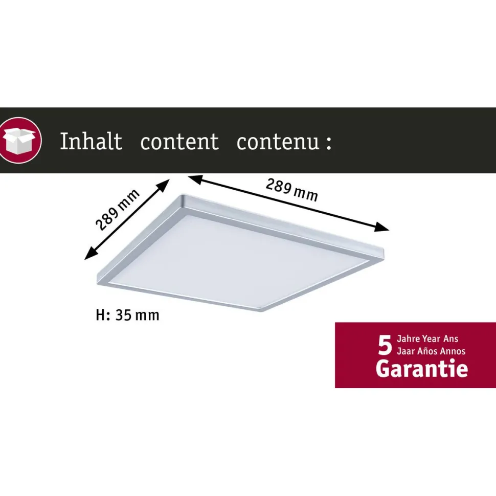 LED-paneeli Paulmann Atria Shine, kulmikas, 190x190mm, IP44, 8W, 1160lm, 3000-6500K, valkoinen