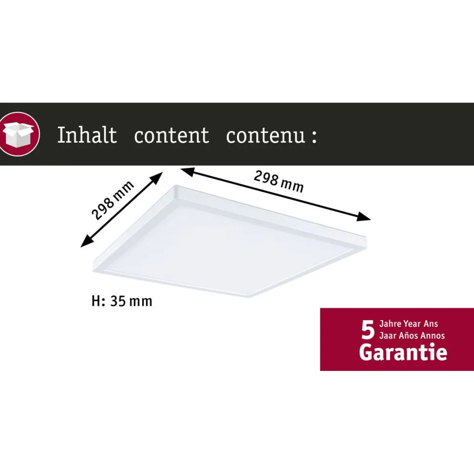 LED-paneeli Paulmann Atria Shine, kulmikas, 190x190mm, IP44, 8W, 1160lm, 3000-6500K, valkoinen