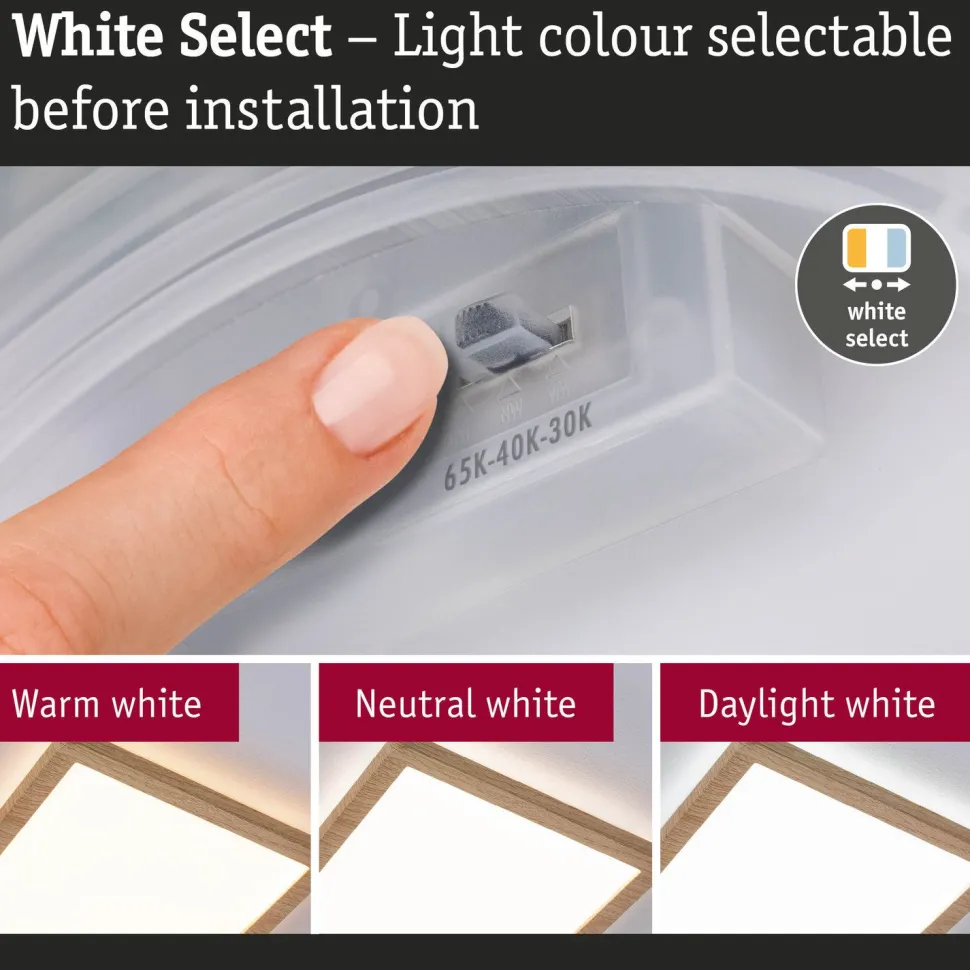 LED-paneeli Paulmann Atria Shine, kulmikas, 190x190mm, IP44, 8W, 1160lm, 3000-6500K, valkoinen