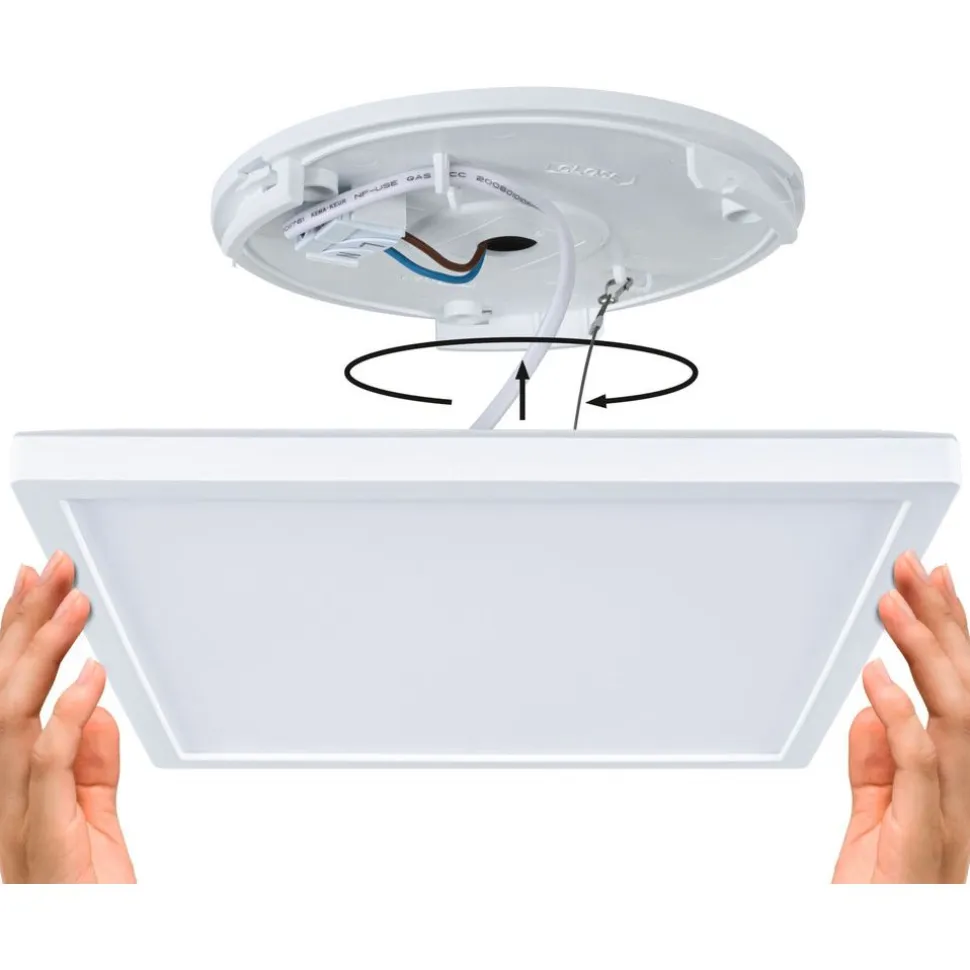 LED-paneeli Paulmann Atria Shine, kulmikas, 190x190mm, IP44, 8W, 1160lm, 3000-6500K, valkoinen
