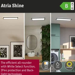 LED-paneeli Paulmann Atria Shine, kulmikas, 190x190mm, IP44, 8W, 1160lm, 3000-6500K, valkoinen