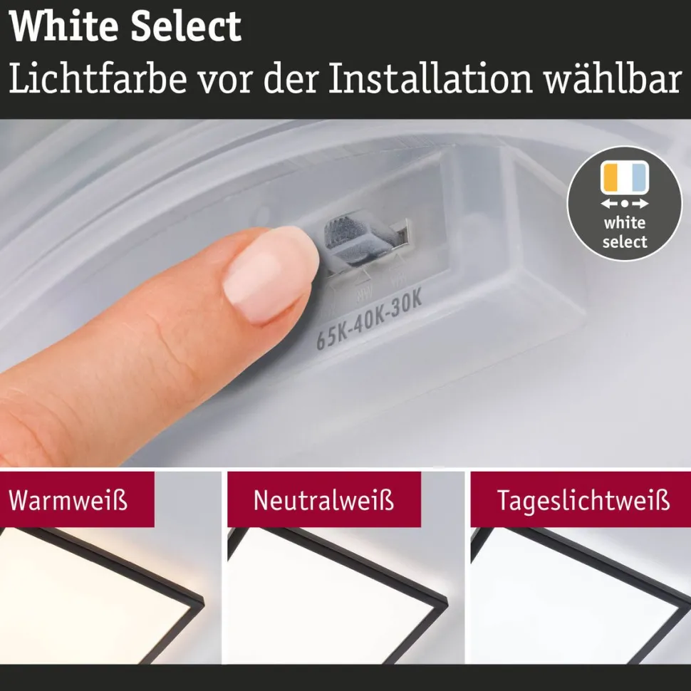 LED-paneeli Paulmann Atria Shine, kulmikas, 190x190mm, IP44, 8W, 1160lm, 3000-6500K, valkoinen