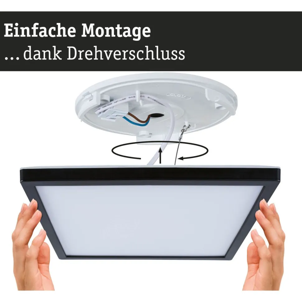 LED-paneeli Paulmann Atria Shine, kulmikas, 190x190mm, IP44, 8W, 1160lm, 3000-6500K, valkoinen