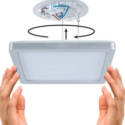 LED-paneeli Paulmann Atria Shine, kulmikas, 190x190mm, IP44, 8W, 1160lm, 3000-6500K, valkoinen