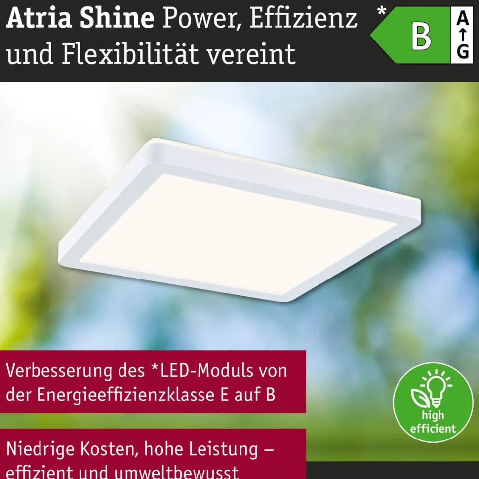 LED-paneeli Paulmann Atria Shine, kulmikas, 190x190mm, IP44, 8W, 1160lm, 3000-6500K, valkoinen