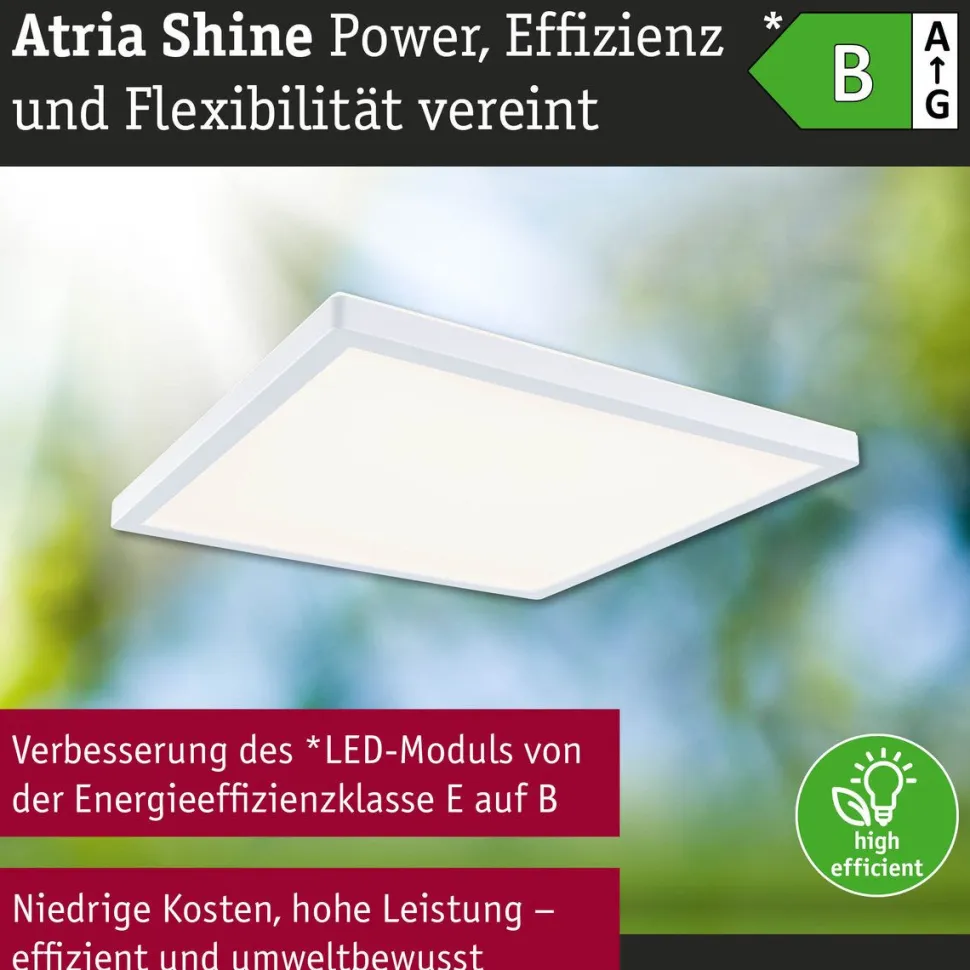 LED-paneeli Paulmann Atria Shine, kulmikas, 190x190mm, IP44, 8W, 1160lm, 3000-6500K, valkoinen