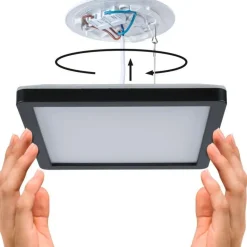 LED-paneeli Paulmann Atria Shine, kulmikas, 190x190mm, IP44, 8W, 1160lm, 3000-6500K, valkoinen