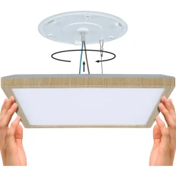 LED-paneeli Paulmann Atria Shine IP44 298x298mm 15.7W 2100lm White Switch puunruskea tammi