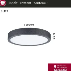 LED-paneeli Paulmann Cosara, IP44, Ø30cm, 15W, 4000K, beige
