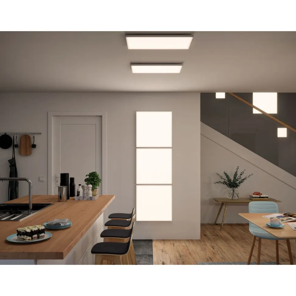 LED-paneeli Paulmann Velora, Smart Home Zigbee 3.0, 59.5x59.5cm, 15.5W, säädettävä värilämpötila, himmennettävä, mattavalkoinen