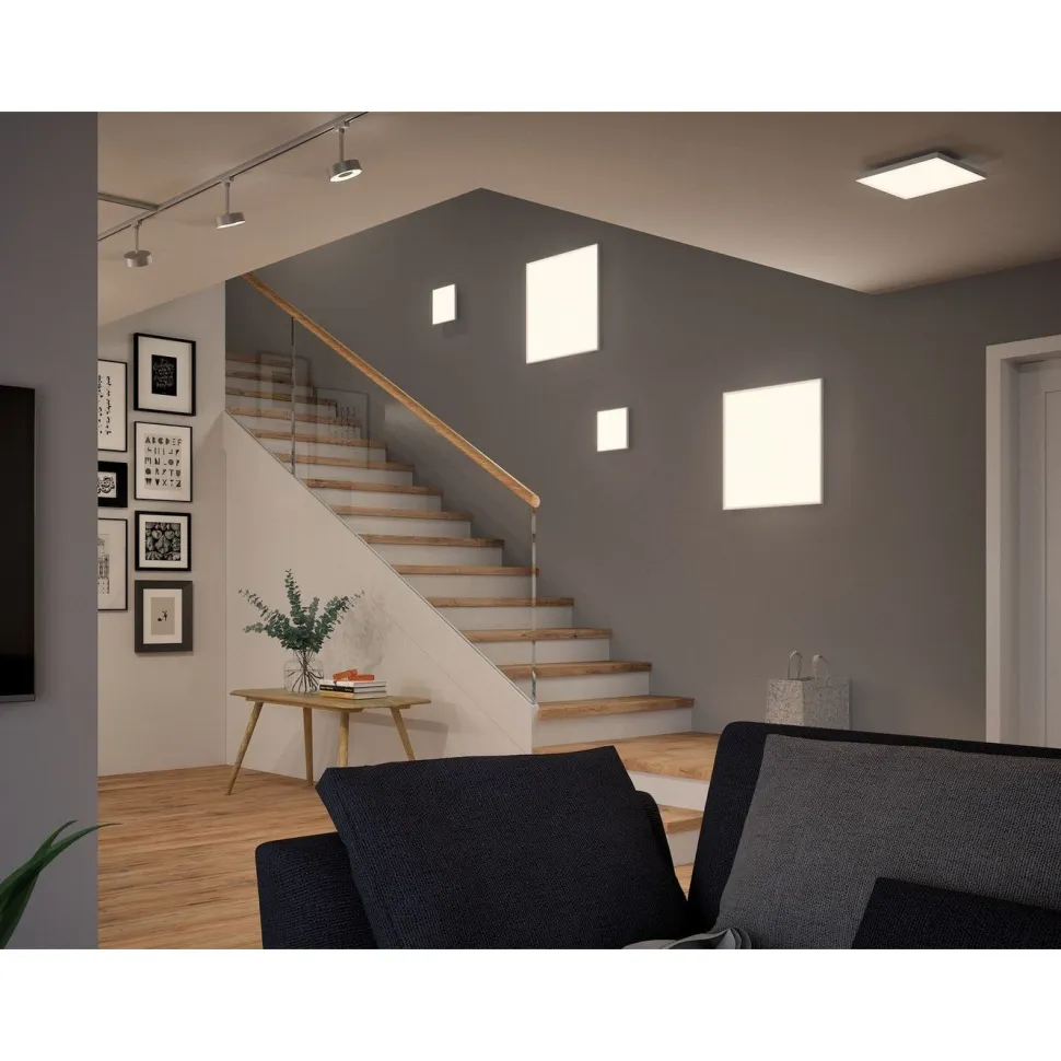 LED-paneeli Paulmann Velora, Smart Home Zigbee 3.0, 29.5x29.5cm, 10.5W, säädettävä värilämpötila, himmennettävä, mattavalkoinen