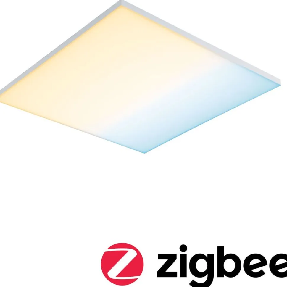 LED-paneeli Paulmann Velora, Smart Home Zigbee 3.0, 59.5x59.5cm, 19.5W, säädettävä värilämpötila, himmennettävä, mattavalkoinen