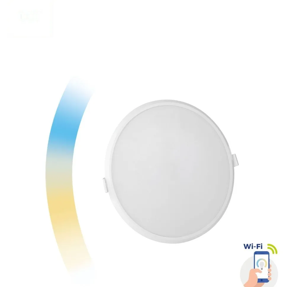 LED-paneeli Spectrum Algine 6W Cct+Dim Wi-Fi Smart pyöreä Ø112mm, upotettava, valkoinen