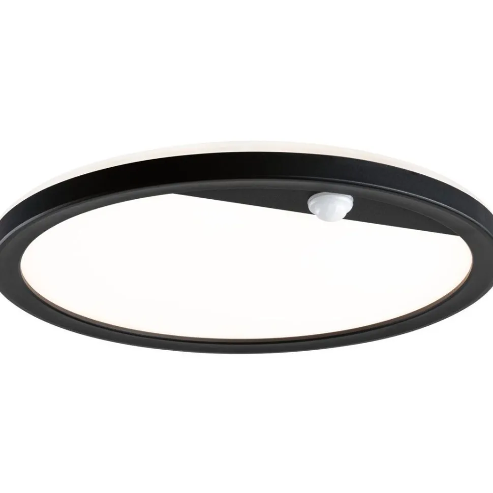 LED-paneeli ulkokäyttöön Paulmann Lamina, IP44, 28cm, 3000K, liiketunnistin, korroosionkestävä, musta