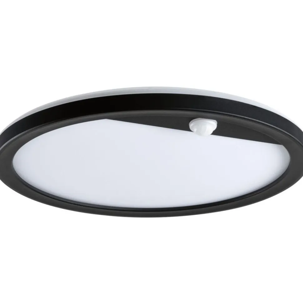 LED-paneeli ulkokäyttöön Paulmann Lamina, IP44, 28cm, 3000K, liiketunnistin, korroosionkestävä, musta
