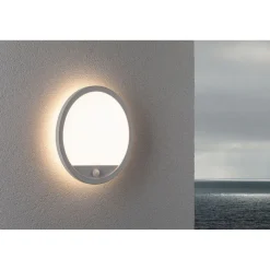 LED-paneeli ulkokäyttöön Paulmann Lamina, IP44, 28cm, 3000K, liiketunnistin, korroosionkestävä, musta