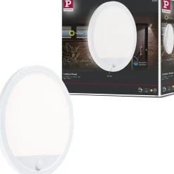 LED-paneeli ulkokäyttöön Paulmann Lamina, IP44, 28cm, 3000K, liiketunnistin, korroosionkestävä, musta