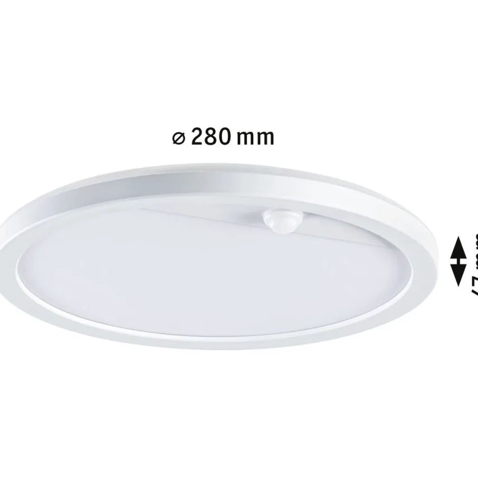 LED-paneeli ulkokäyttöön Paulmann Lamina, IP44, 28cm, liiketunnistin, hämärätunnistin, säädettävä värilämpötila, valkoinen