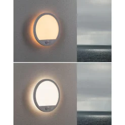 LED-paneeli ulkokäyttöön Paulmann Lamina, IP44, 28cm, liiketunnistin, hämärätunnistin, säädettävä värilämpötila, valkoinen