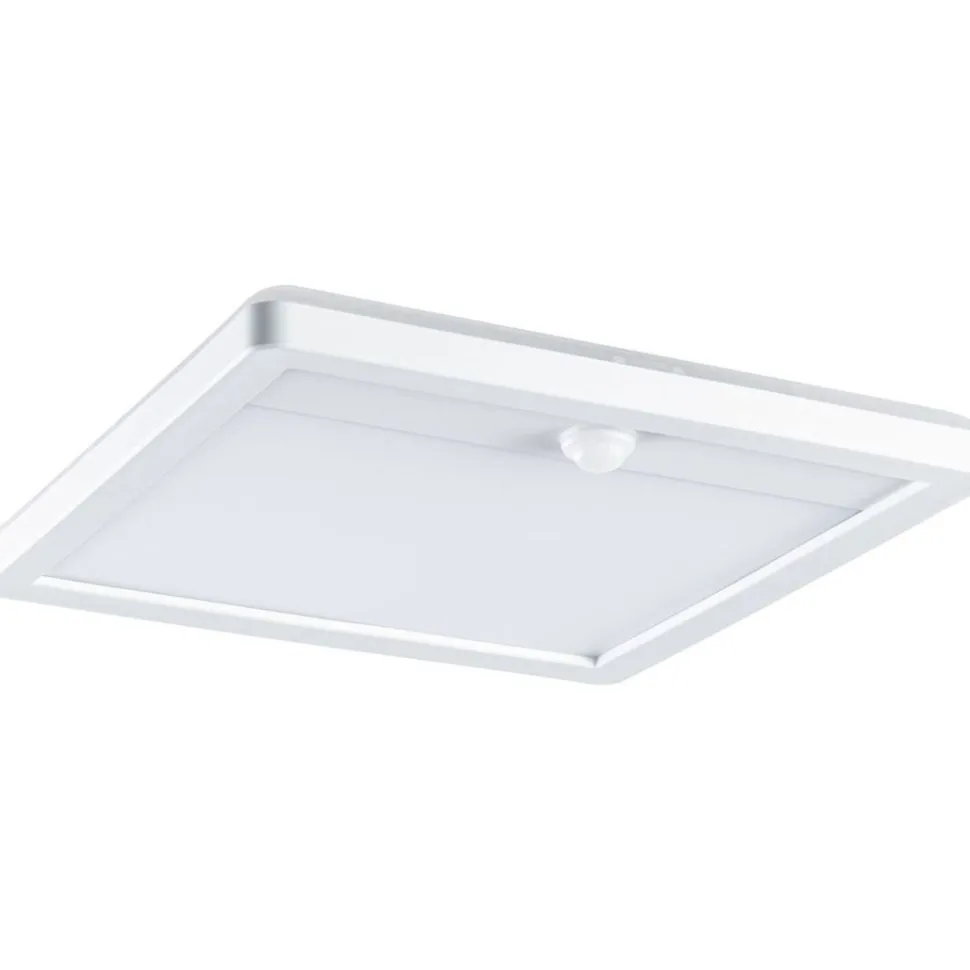 LED-paneeli ulkokäyttöön Paulmann Lamina, IP44, 25x25cm, liiketunnistin, hämärätunnistin, säädettävä värilämpötila, valkoinen
