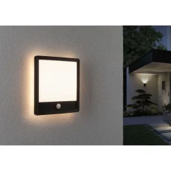 LED-paneeli ulkokäyttöön Paulmann Lamina, IP44, 25x25cm, 3000K, liiketunnistin, korroosionkestävä, valkoinen