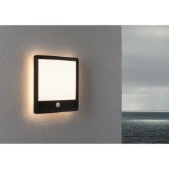 LED-paneeli ulkokäyttöön Paulmann Lamina, IP44, 25x25cm, 3000K, liiketunnistin, korroosionkestävä, valkoinen