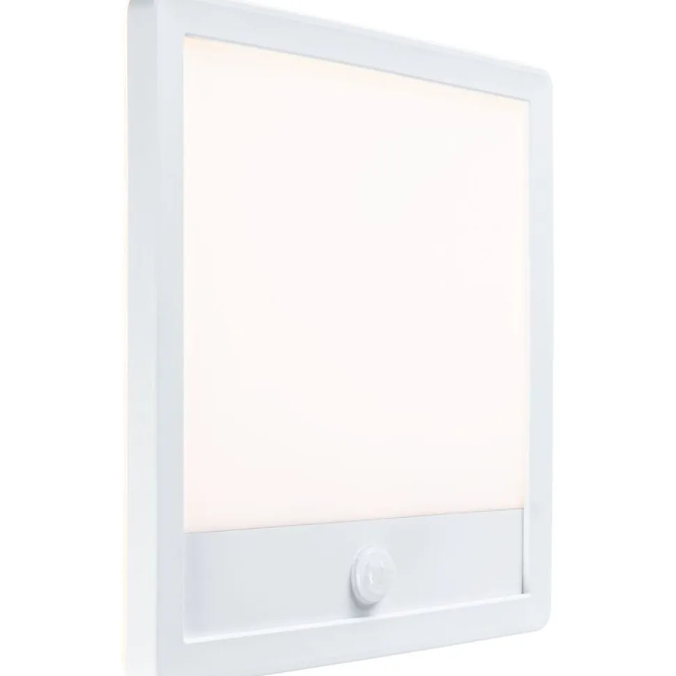 LED-paneeli ulkokäyttöön Paulmann Lamina, IP44, 25x25cm, 3000K, liiketunnistin, korroosionkestävä, valkoinen