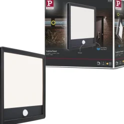 LED-paneeli ulkokäyttöön Paulmann Lamina, IP44, 25x25cm, 3000K, liiketunnistin, korroosionkestävä, valkoinen