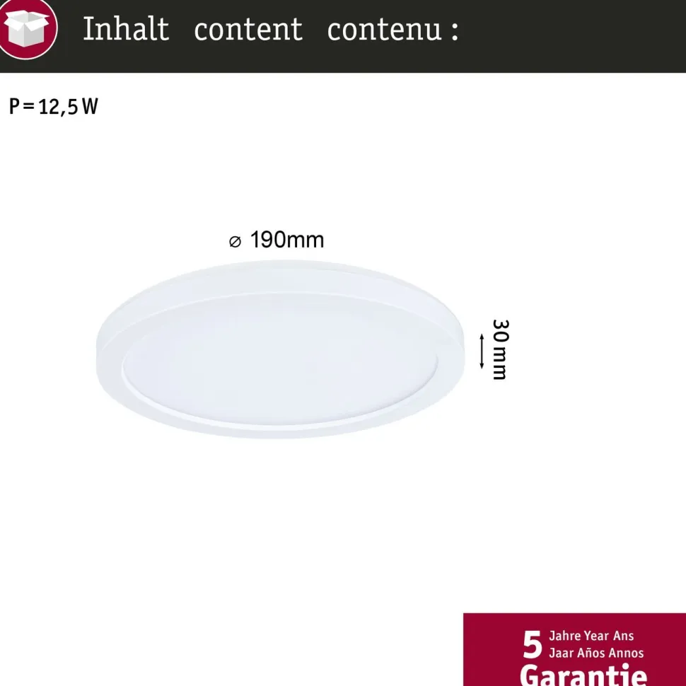 LED-paneeli Paulmann Atria Shine Backlight Ø190mm 11.2W IP44 850lm 4000K valkoinen