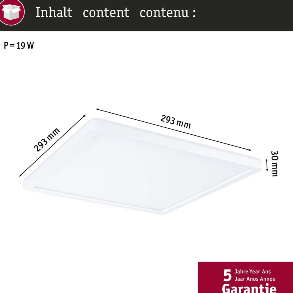 LED-paneeli Paulmann Atria Shine Backlight 190x190mm 11.2W IP44 900lm 4000K valkoinen