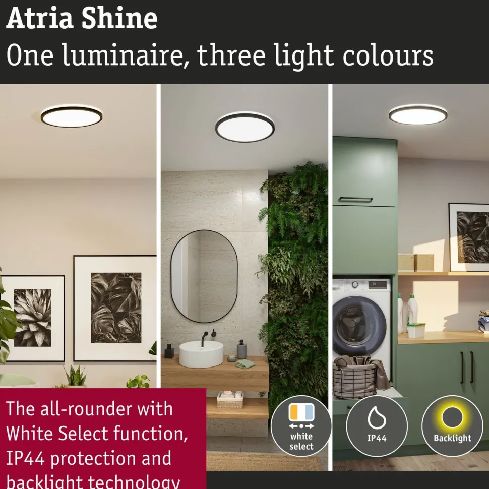 LED-paneeli Paulmann Atria Shine IP44 Ø398mm 20.8W 2800lm White Switch puunruskea tammi