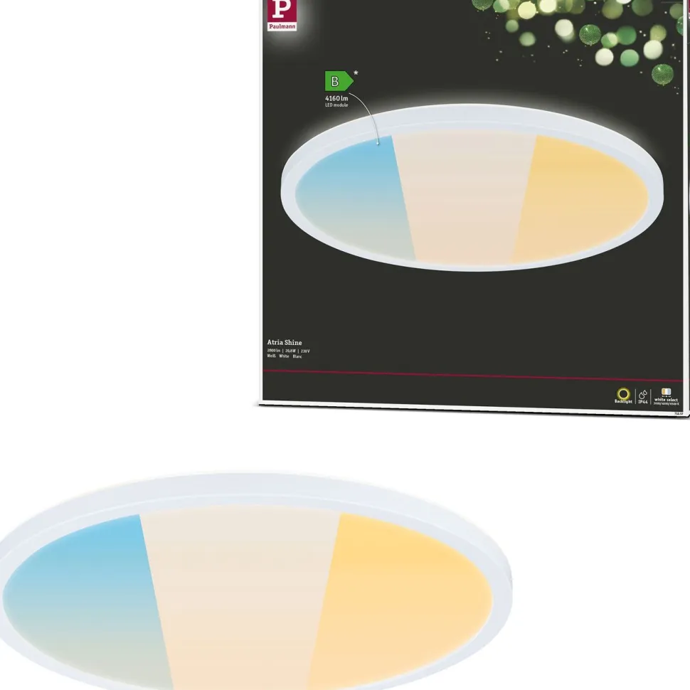 LED-paneeli Paulmann Atria Shine IP44 Ø398mm 20.8W 2800lm White Switch puunruskea tammi
