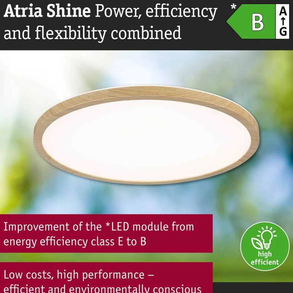 LED-paneeli Paulmann Atria Shine IP44 Ø398mm 20.8W 2800lm White Switch puunruskea tammi