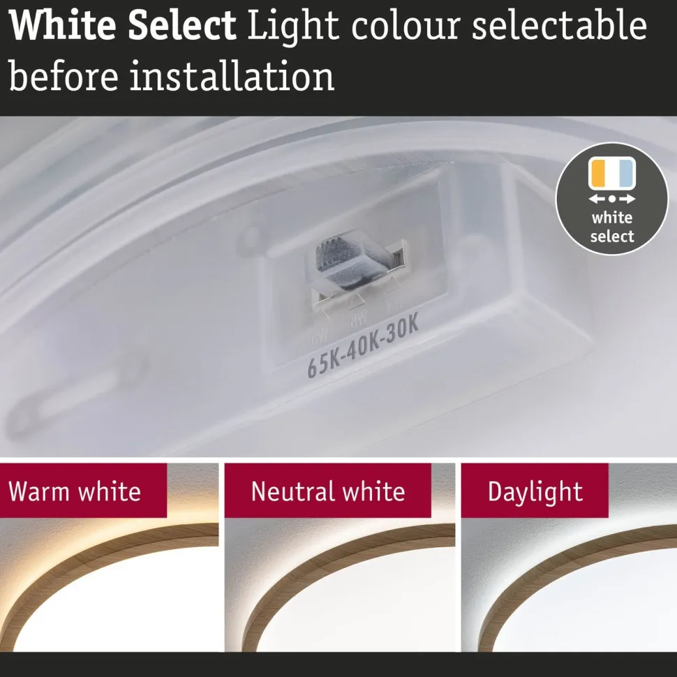 LED-paneeli Paulmann Atria Shine IP44 Ø398mm 20.8W 2800lm White Switch puunruskea tammi