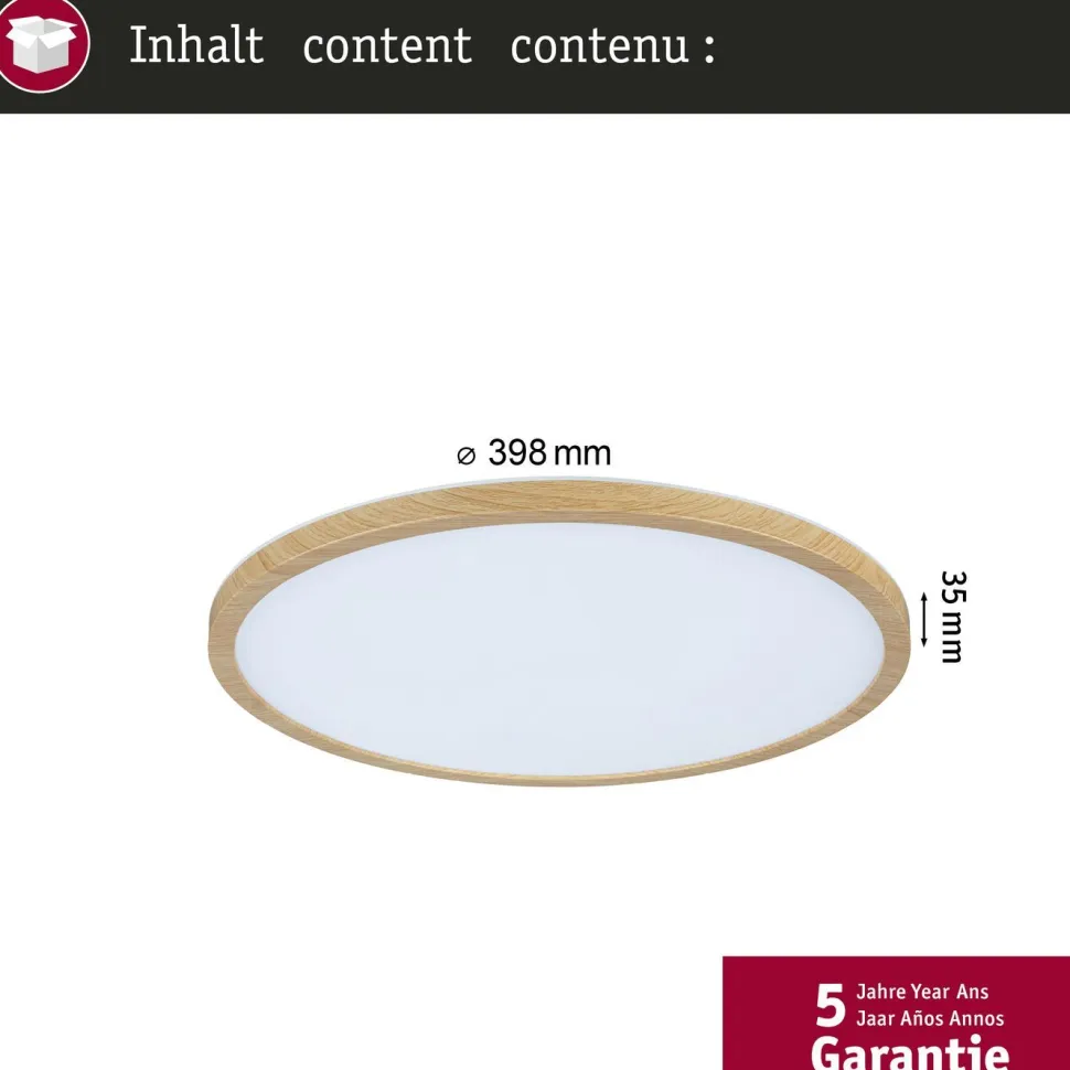 LED-paneeli Paulmann Atria Shine IP44 Ø398mm 20.8W 2800lm White Switch puunruskea tammi