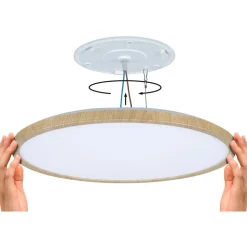 LED-paneeli Paulmann Atria Shine IP44 Ø398mm 20.8W 2800lm White Switch puunruskea tammi