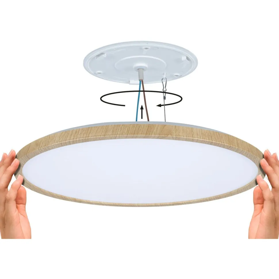 LED-paneeli Paulmann Atria Shine IP44 Ø398mm 20.8W 2800lm White Switch puunruskea tammi