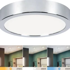 LED-paneeli Paulmann Aviar, IP44, 22cm, 13W, 1050lm, säädettävä värilämpötila, kromi
