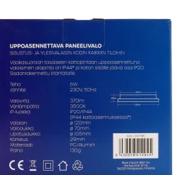 LED-paneelivalaisin Led Energie 6216, 6W, 3500K, Ø120mm
