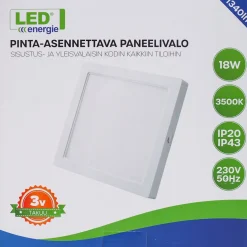 LED-paneelivalaisin Led Energie, 18W, 3500K, neliö