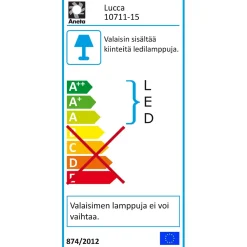 LED-peilivalaisin Aneta Lighting Lucca IP44 musta