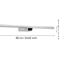 LED-peilivalaisin Eglo Regello-z connect.z 60cm, säädettävä värilämpötila, himmennettävä, IP44, seinään tai peilikaapin päälle, musta
