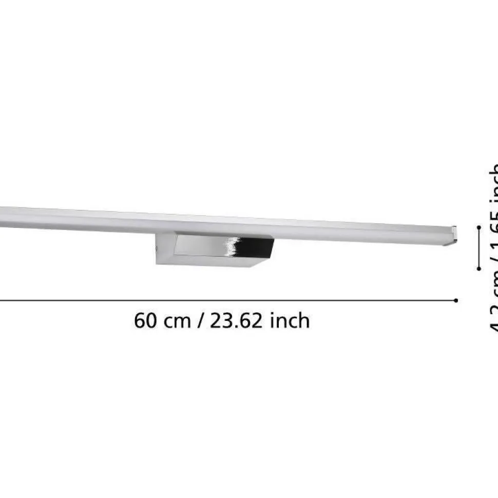 LED-peilivalaisin Eglo Regello-z connect.z 60cm, säädettävä värilämpötila, himmennettävä, IP44, seinään tai peilikaapin päälle, musta