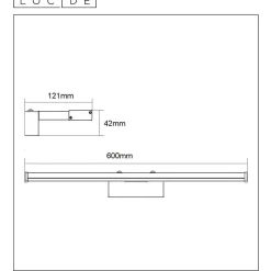 LED-peilivalaisin Lucide Onno 1x12W IP44 satiinikromi