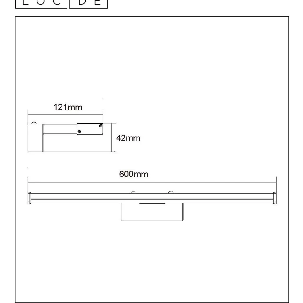 LED-peilivalaisin Lucide Onno 1x12W IP44 satiinikromi
