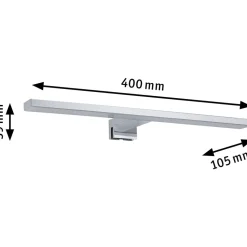 LED-peilivalaisin Paulmann Evie, IP44, 3000K, 610lm, 8W, kromi