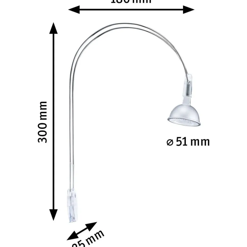 LED-peilivalaisin Paulmann Galeria Assistent II, GU5.3, 2700K, 2x230lm, 2x4W, kromi