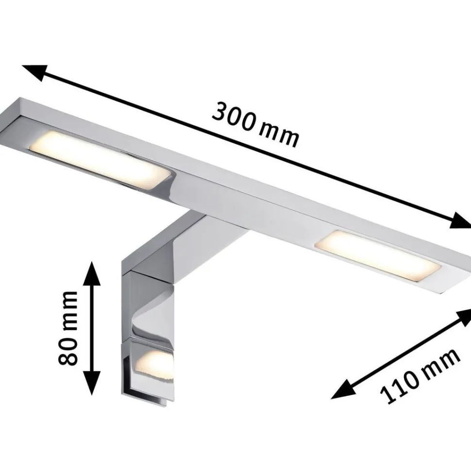 LED-peilivalaisin Paulmann Galeria Hook, IP44, 2700K, kromi