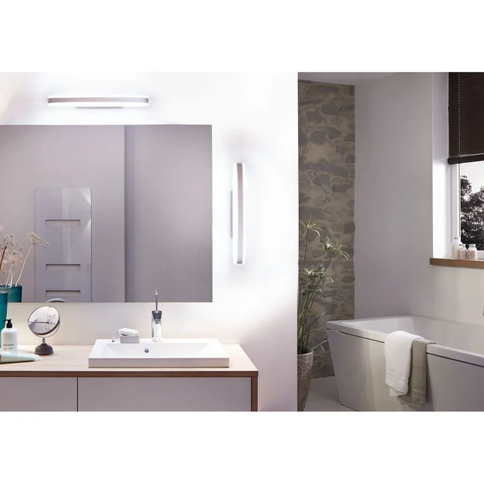 LED-peilivalaisin Paulmann Kuma, IP44, 3000K, 660lm, 9W, kromi/valkoinen
